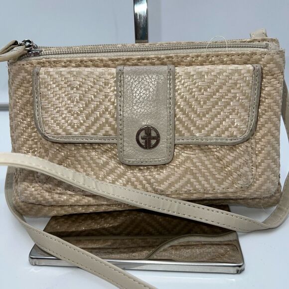 Giani Bernini Vintage Raffia and Leather Crossbody Bag - Picture 1 of 11